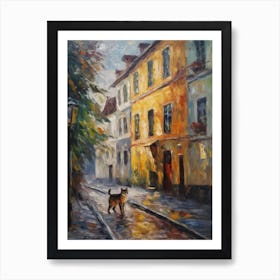 Painting Of A Street In Vienna With A Cat 4 Impressionism Art Print