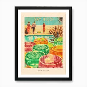 Jelly Dessert Platter Retro Collage 1 Poster Art Print
