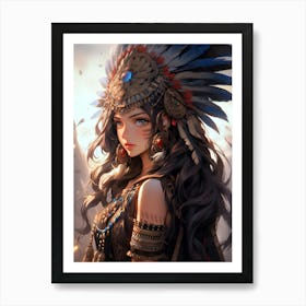 American Warrior Girl 2 Art Print