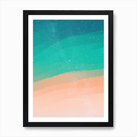 Minimal art abstract watercolor painting of mountain waves Art Print