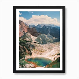 Vintage Lake In The Mountains Art Print