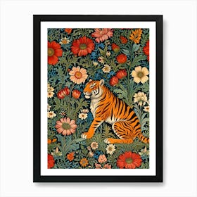 William Morris Tiger In Flowers Art Print