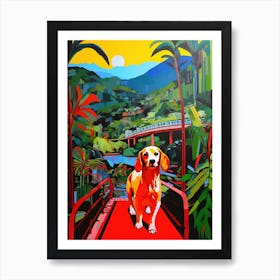 A Painting Of A Dog In Eden Project Garden, United Kingdom In The Style Of Pop Art 01 Art Print