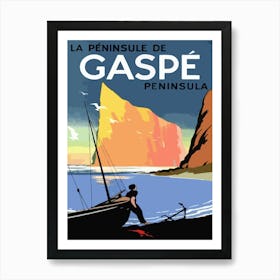 Gaspe, France, Vintage Travel Poster Art Print