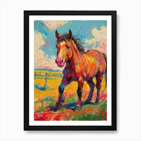 Horse In The Field Art Print