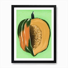 Acorn squash, fruit and vegetables, food, illustration, cooking, wall art Art Print