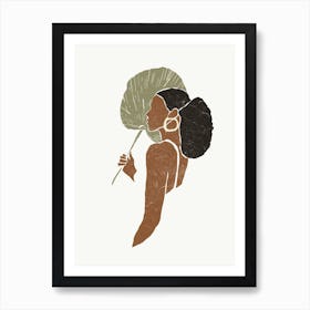 Boho Palmetto Fan Leaf I Art Print