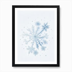 Stellar Dendrites, Snowflakes, Pencil Illustration 1 Art Print