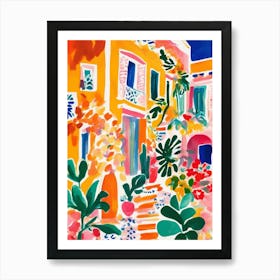 Colorful house House with plants and flowers Art Print