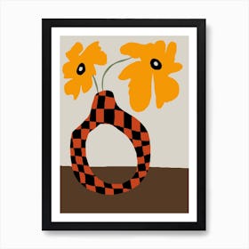 Modern pottery and flower Art Print