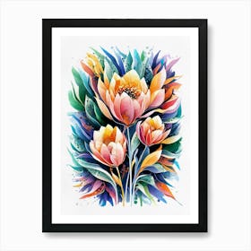 Floral Watercolor Painting Art Print