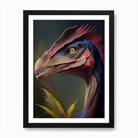 Compsognathus 1 Illustration Dinosaur Art Print
