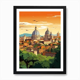 Rome, Italy, Geometric Illustration 3 Art Print