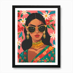 Indian Woman In Sunglasses 2 Art Print