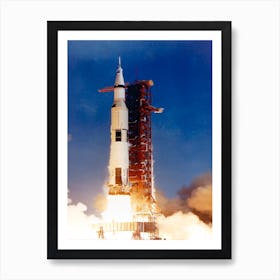 The Photograph Of The Saturn V Launch Vehicle (Sa 506), For The Apollo 11 Mission Liftoff On July 16, 1969, From Launch Complex 39a At The Kennedy Space Center Art Print