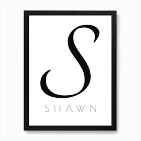 Shawn Typography Name Initial Word Art Print