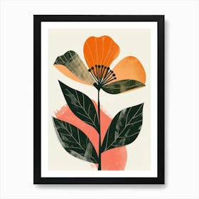 Orange Flower Canvas Print Art Print