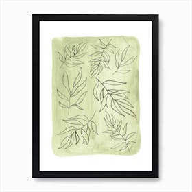 Watercolor Leaf Drawing Art Print