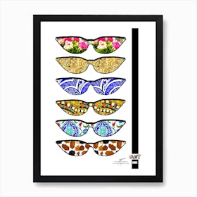 Queenly Art - Fashion Sunglasses 1st Edition 7  by Jessica Stockwell Art Print