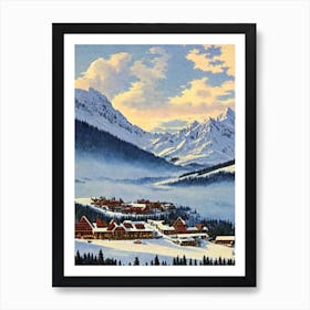 Big Sky, Usa Ski Resort Vintage Landscape 2 Skiing Poster Art Print
