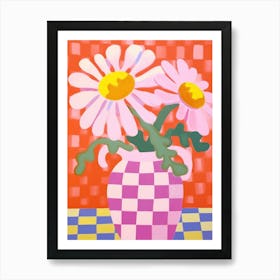 Daisies Flower Vase 1 Art Print