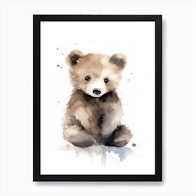Baby Bear Watercolour Nursery 2 Art Print