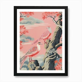 Vintage Japanese Inspired Bird Print Pheasant 2 Art Print