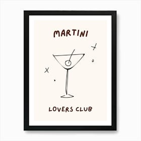 Martini Lovers Club Art Print