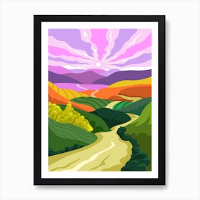 Mountain Natural Landscape Rural Area Scenery Art Print