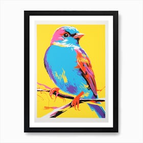 Andy Warhol Style Bird Bluebird 2 Art Print