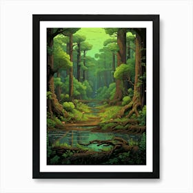 Iwokrama Forest Reserve Pixel Art 3 Art Print