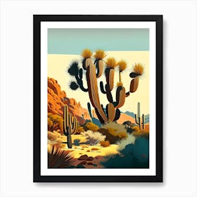 Joshua Trees National Park Vintage Botanical Line Drawing  (1) Art Print