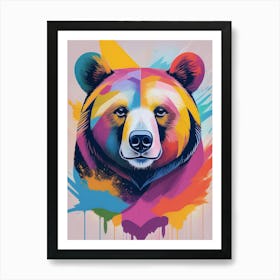 Grizzly Bear Portrait Illustration Art Print