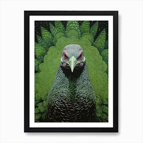 Ohara Koson Inspired Bird Painting Turkey 2 Art Print