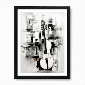 Music Abstract Black And White 4 Art Print