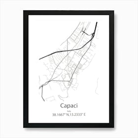 Capaci,Italy Minimalist Map Art Print