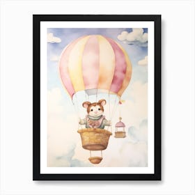 Baby Mouse 2 In A Hot Air Balloon Art Print