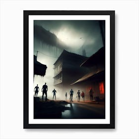 Zombies In A City Art Print