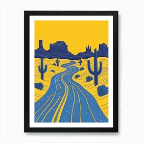 Road In The Desert Art Print