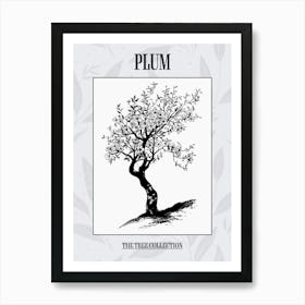 Plum Tree Simple Geometric Nature Stencil 1 Poster Affiche