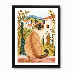 Bengal Cat Storybook Illustration 1 Art Print