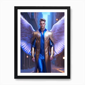Beautiful Archangel In The City Art Print