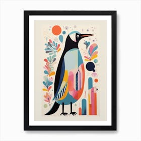 Colourful Scandi Bird Penguin 4 Art Print