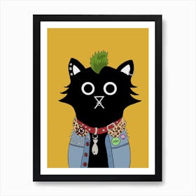 Punk Cat Art Print