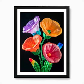 Bright Inflatable Flowers Hollyhock 2 Art Print