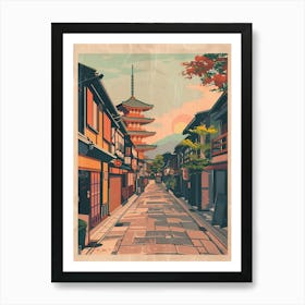 Dotonbori In Osaka Japan Mid Century Modern 1 Art Print