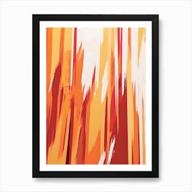 Orange And White Abstract Painting Art Print