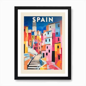 Girona Spain 1 Fauvist Painting  Travel Poster Art Print