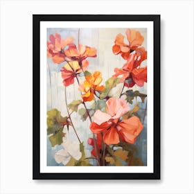 Fall Flower Painting Geranium 1 Art Print