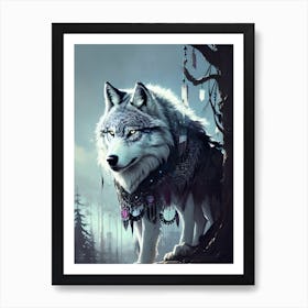 Wolf In The Woods 17 Art Print